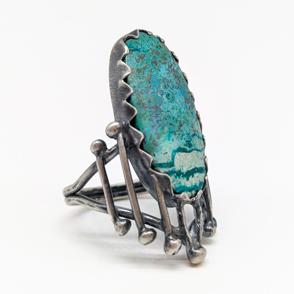 Chrysocolla Cage Ring Size 6