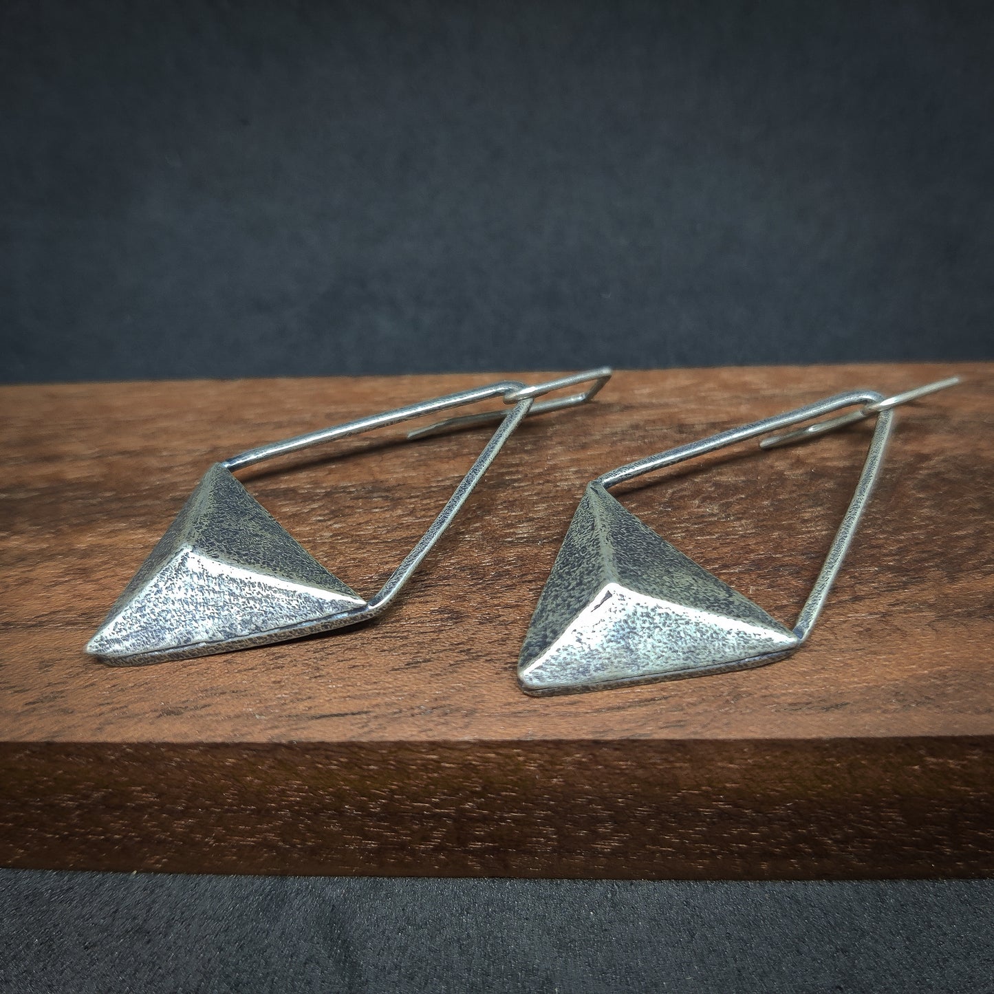 Silver Triangle Earrings