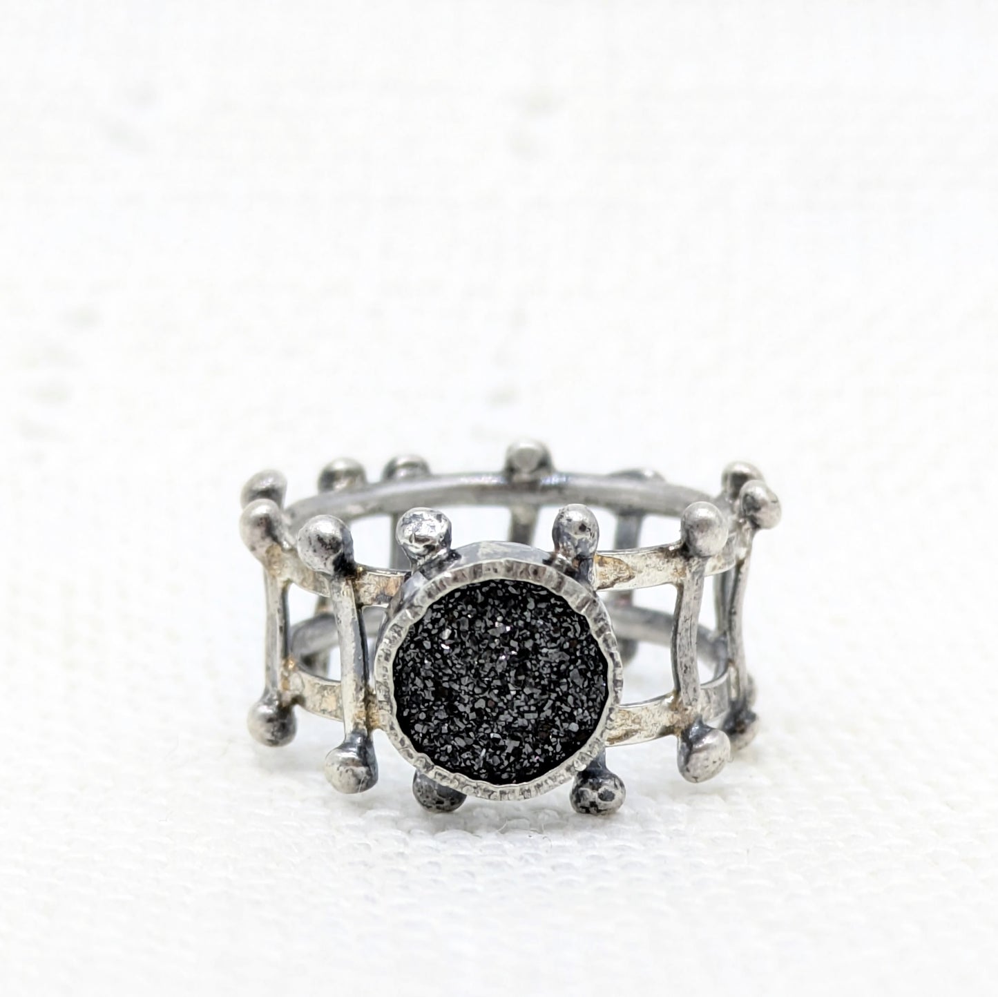 Black Druzy Quartz Ring